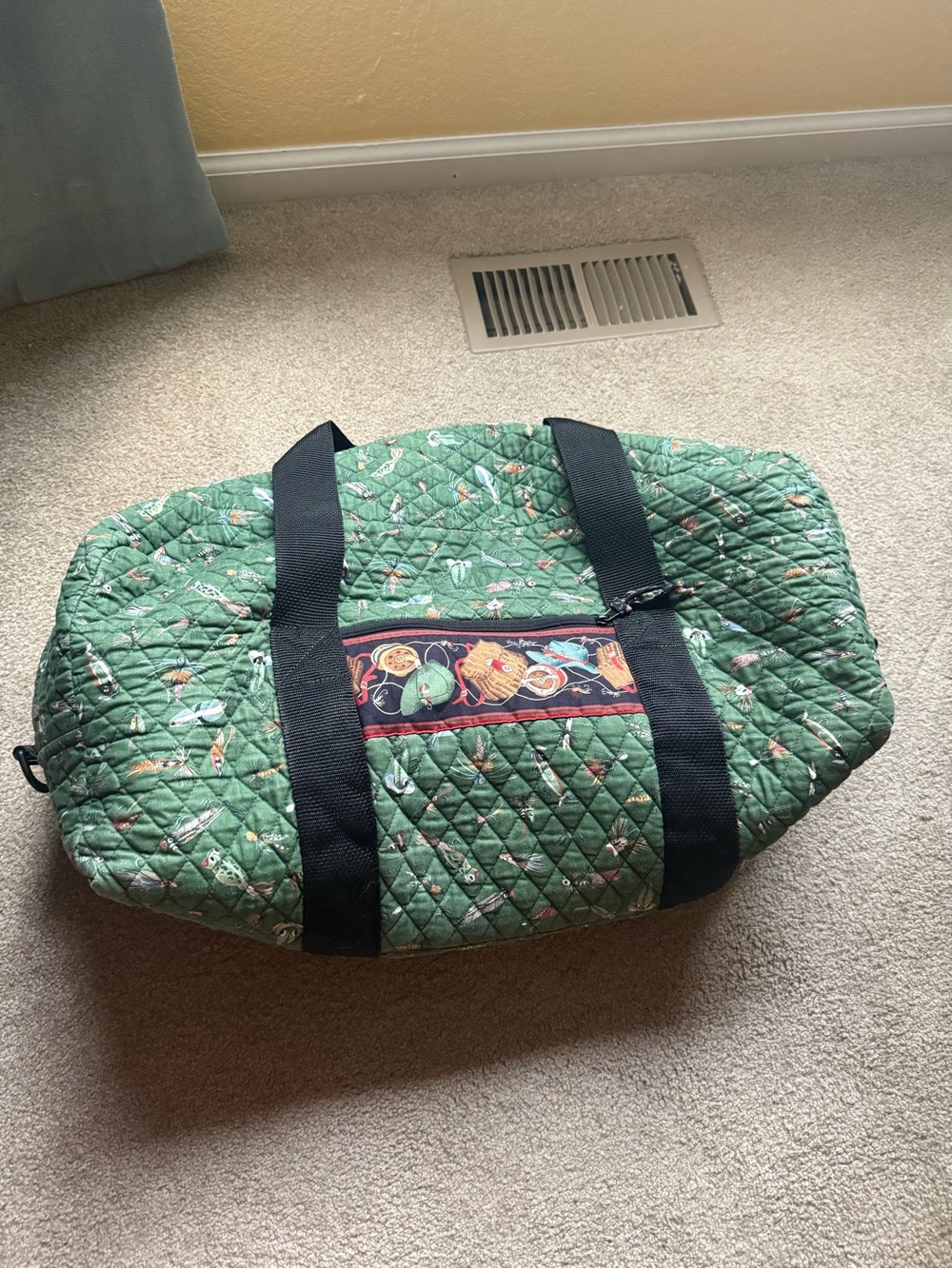 Vintage Vera Bradley Sports Duffle in Green Lures